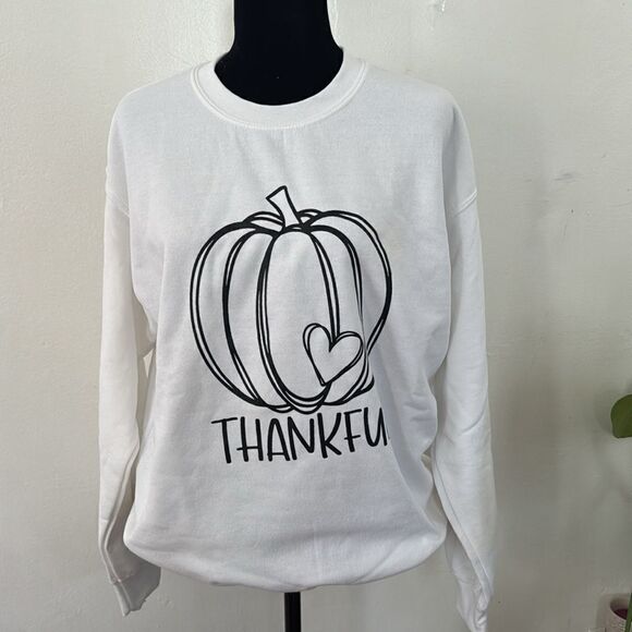 Thankful Thanksgiving Crewneck Sweatshirt NWT - Picture 4 of 4
